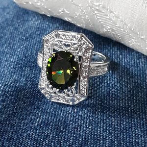 Peridot and Sterling Silver Ring